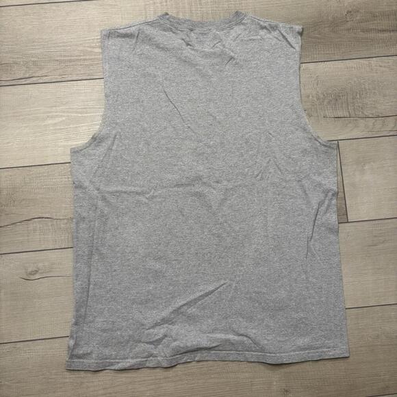Vintage Nike Muscle Tank Gray Sleeveless Solo Swoosh USA Made Men sz L Y2K skate - Picture 3 of 7